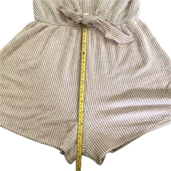 Caution to the Wind Anthropologie Striped Tank Shorts  Dress Pink White Sz M - Picture 5 of 9